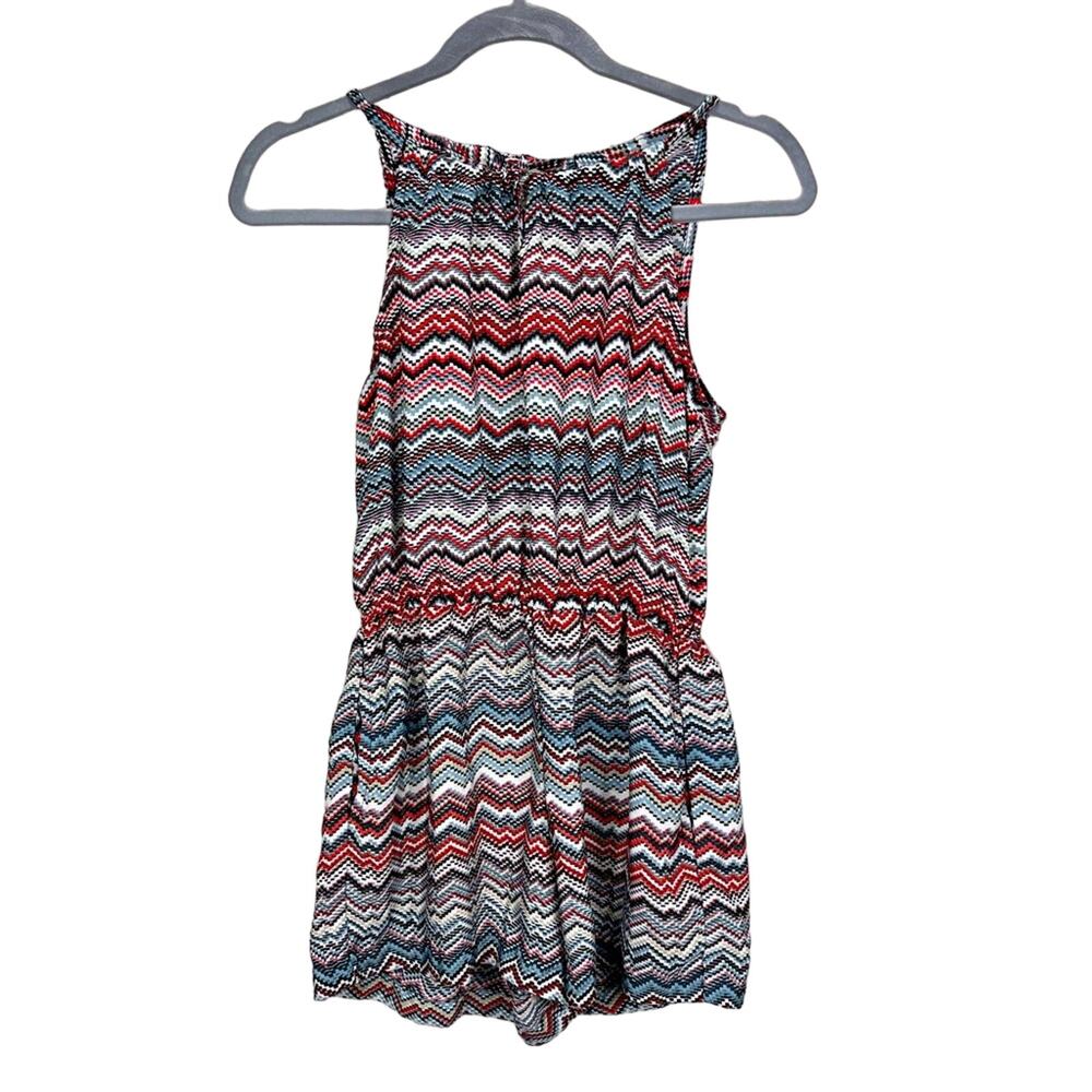 Angie Multi Colored Zig Zag Print Romper Sz Small